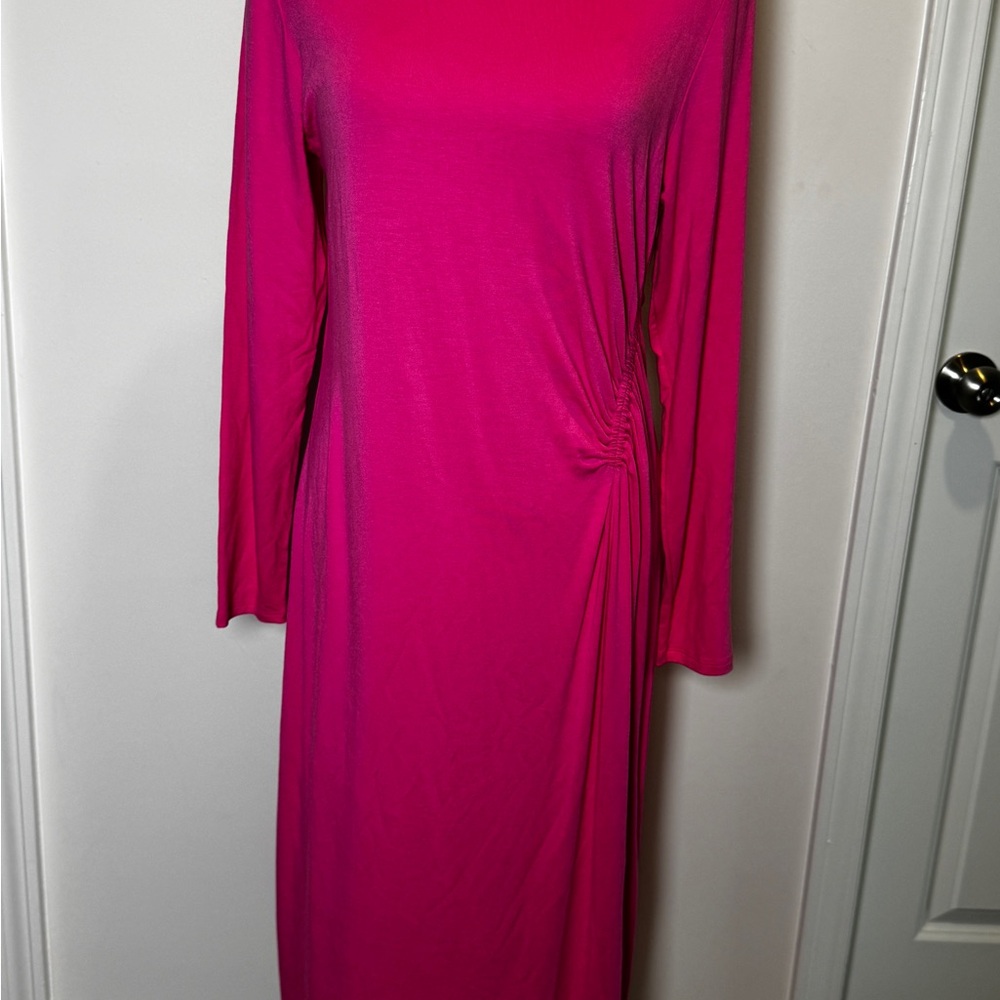Time and Tru Vibrant Pink Long Sleeve Dress